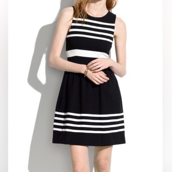 J.Crew Dresses & Skirts - J.Crew‎ Black and White Striped Sleeveless Dress Size Small Career Casual